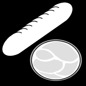 bread roll white: ham